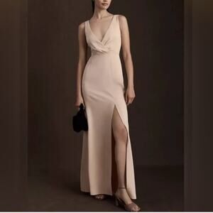 Anthropologie BHLDN Women’s Piper Maxi Dress in Champagne Cream Off White Sz 14